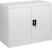 Metal Lockable Office Storage Cabinet with Adjustable Shelf, 90x90x40cm