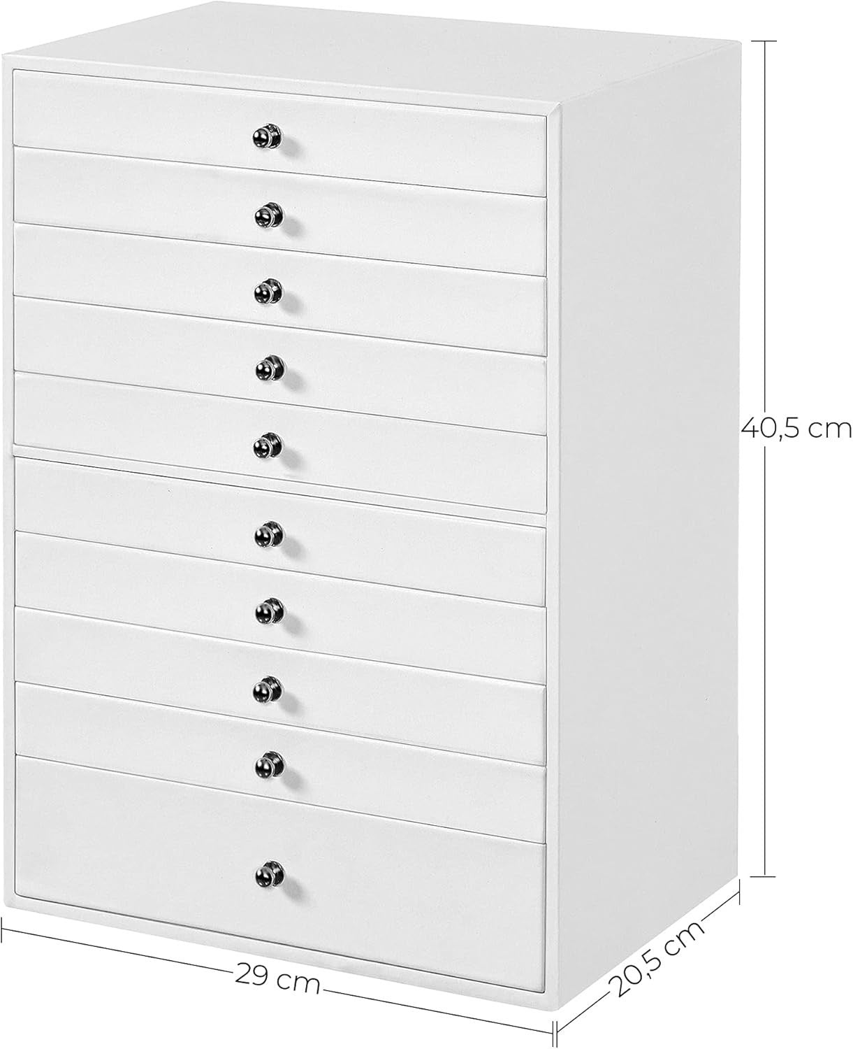 Extra Large Jewelry Box 10 Drawer Faux Leather Storage Organizer Case