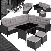 Outdoor Rattan Garden Sofa Set 8 Seater Large Corner Patio Table Cushions