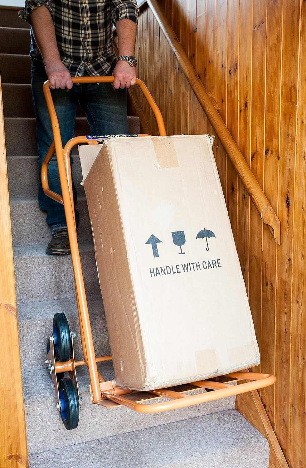 Heavy Duty Stair Climber Sack Truck 200kg Triple Wheel Extended Load Plate