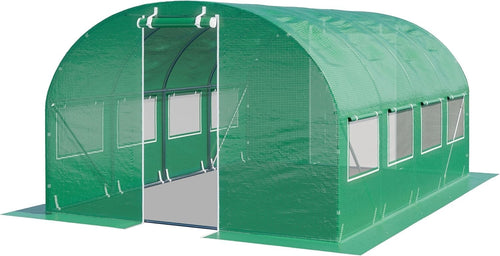 Heavy Duty Polytunnel Greenhouse 3x4m UV Resistant PE Cover with Windows & Metal
