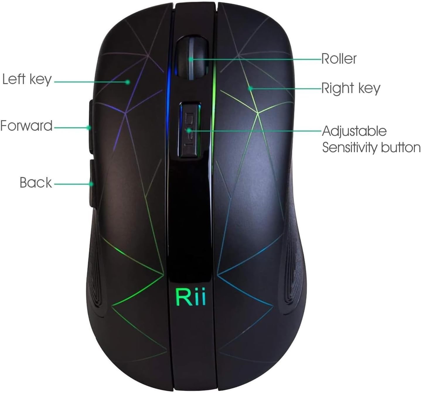 Wireless Gaming Mouse RGB Rechargeable 1600 DPI 2.4G USB Silent PC Laptop