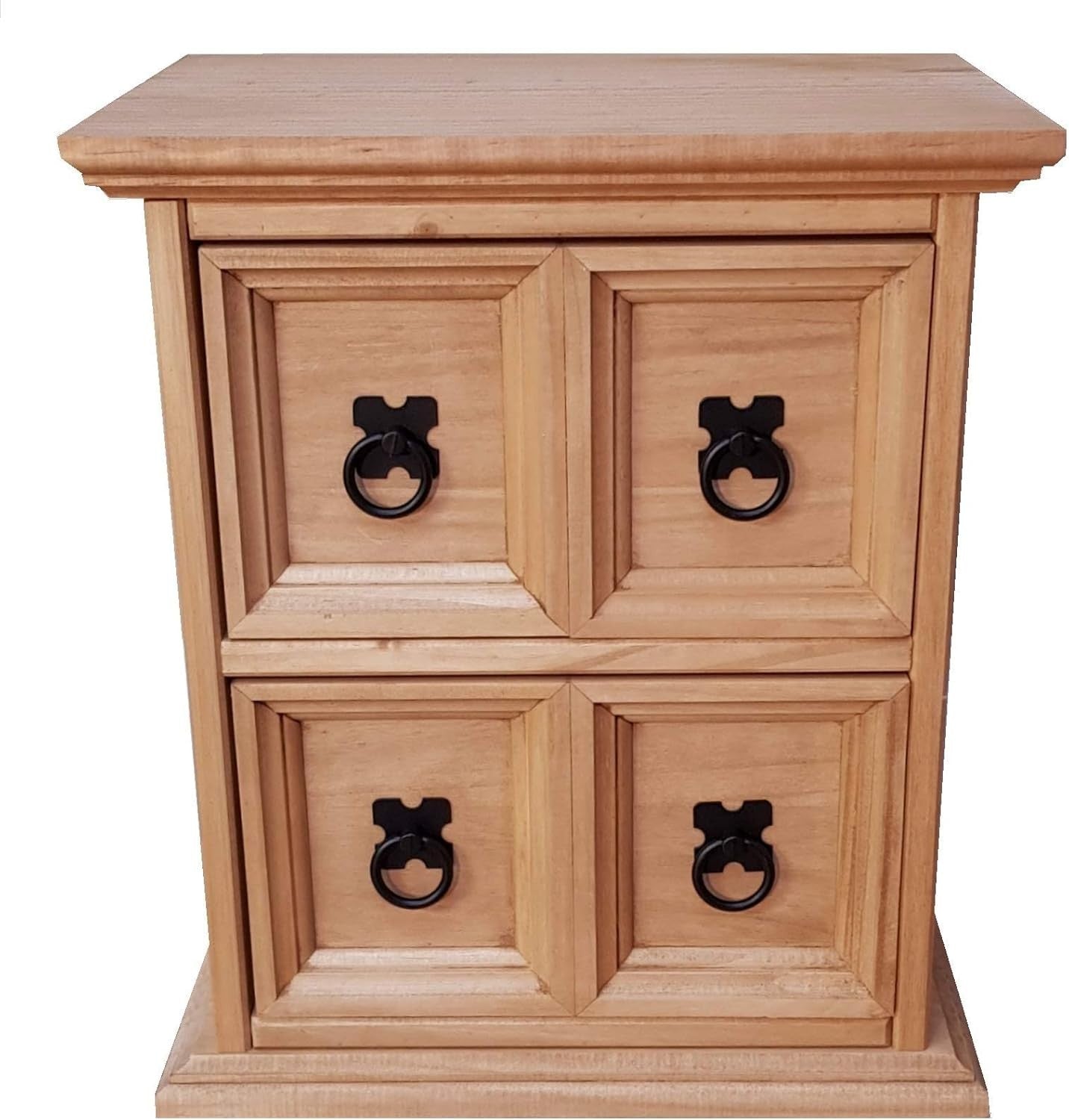 Solid Pine CD Storage Unit 2x2 Wooden Cabinet Side End Table Rustic