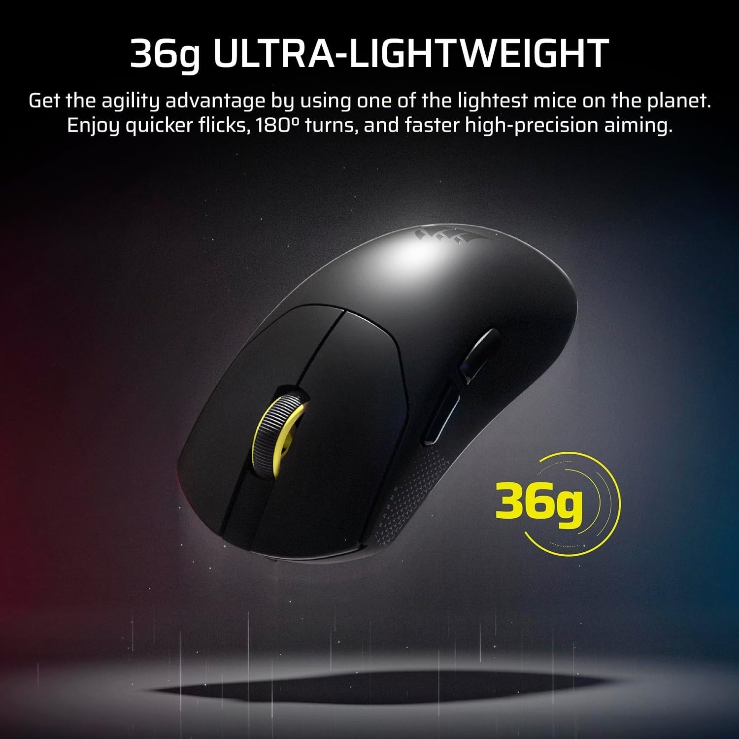 White Ultralight Wireless Gaming Mouse 33K DPI 8000Hz 36g FPS