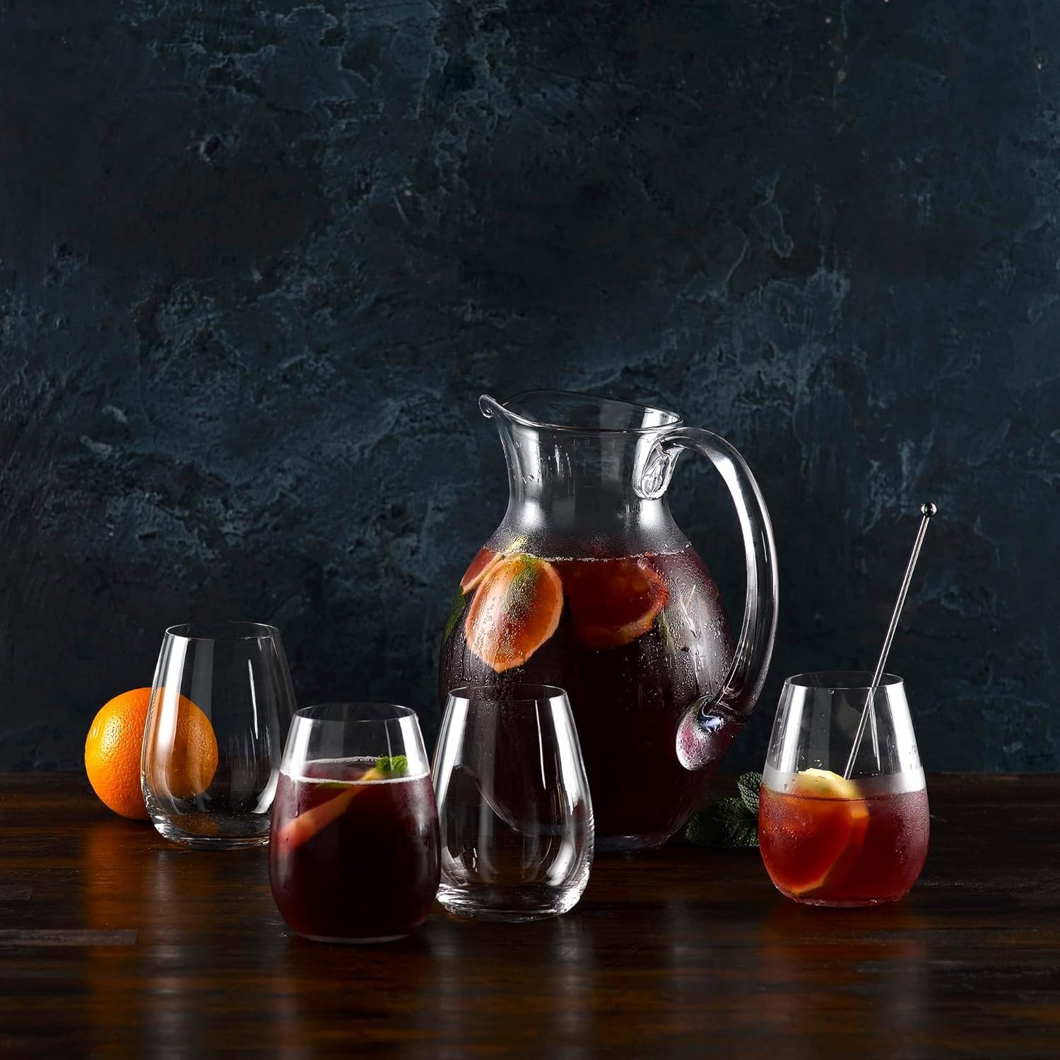Luxury Crystal Water Pitcher 1.5L – Elegant Curved Jug with Easy Pour Spout