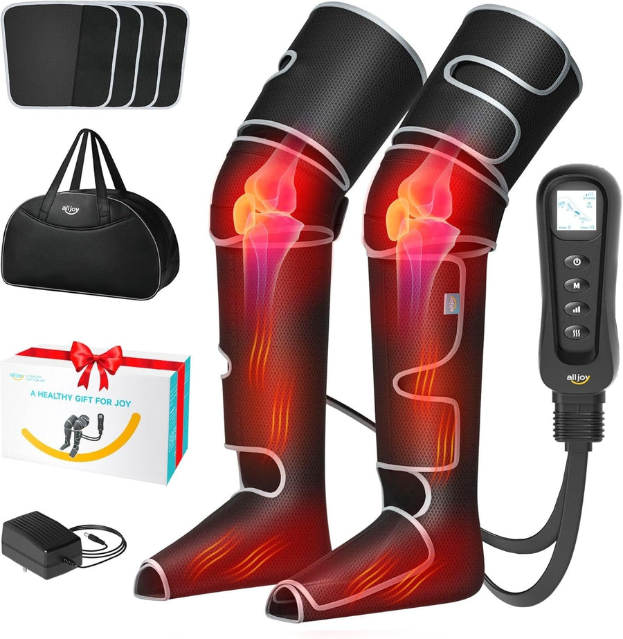 Leg Massager for Circulation with Heat, Compression & Foot Pain Relief