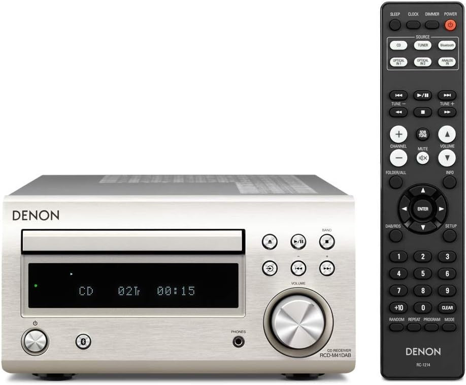 Hi-Fi Receiver CD Player Bluetooth DAB+ FM 2x30W Optical Input Silver