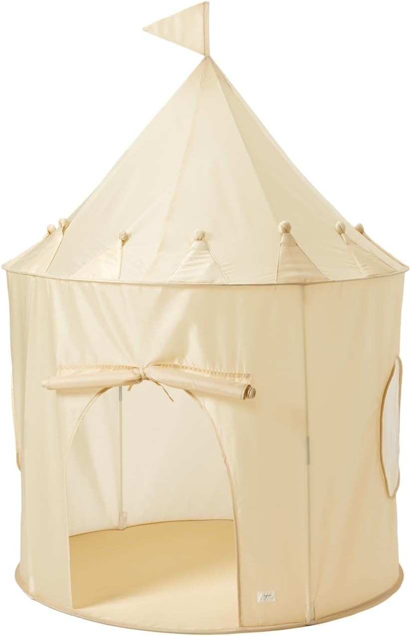 Neutral Beige Kids Indoor Play Tent Pop Up Fort House Large