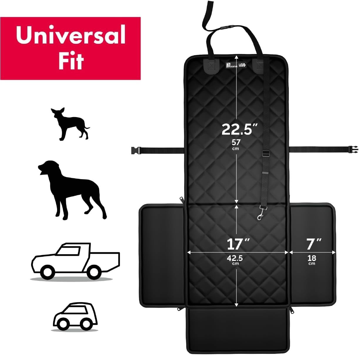 2 in 1 Dog Car Seat Waterproof Booster Travel Bed Cover Safety Belt