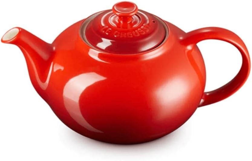 Stoneware Teapot 1.3L Cerise Red Tea Pot Classic Design 3-4 Cups