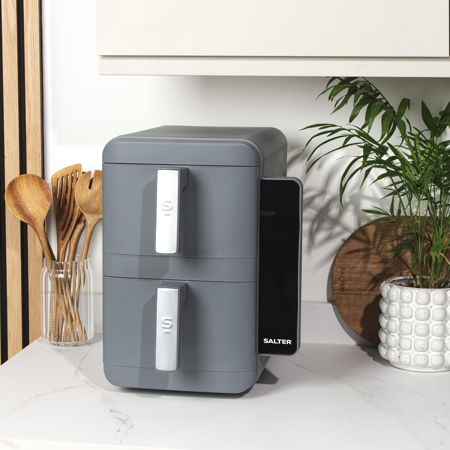Vertical Dual Drawer Air Fryer 9L  4-Layer Cooking, 9 Presets, Sync/Match, 2400W