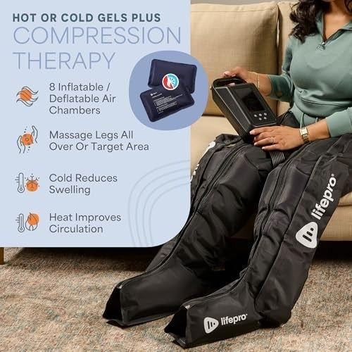 Sequential Leg Compression Boots for Athletes Recovery Heat Therapy