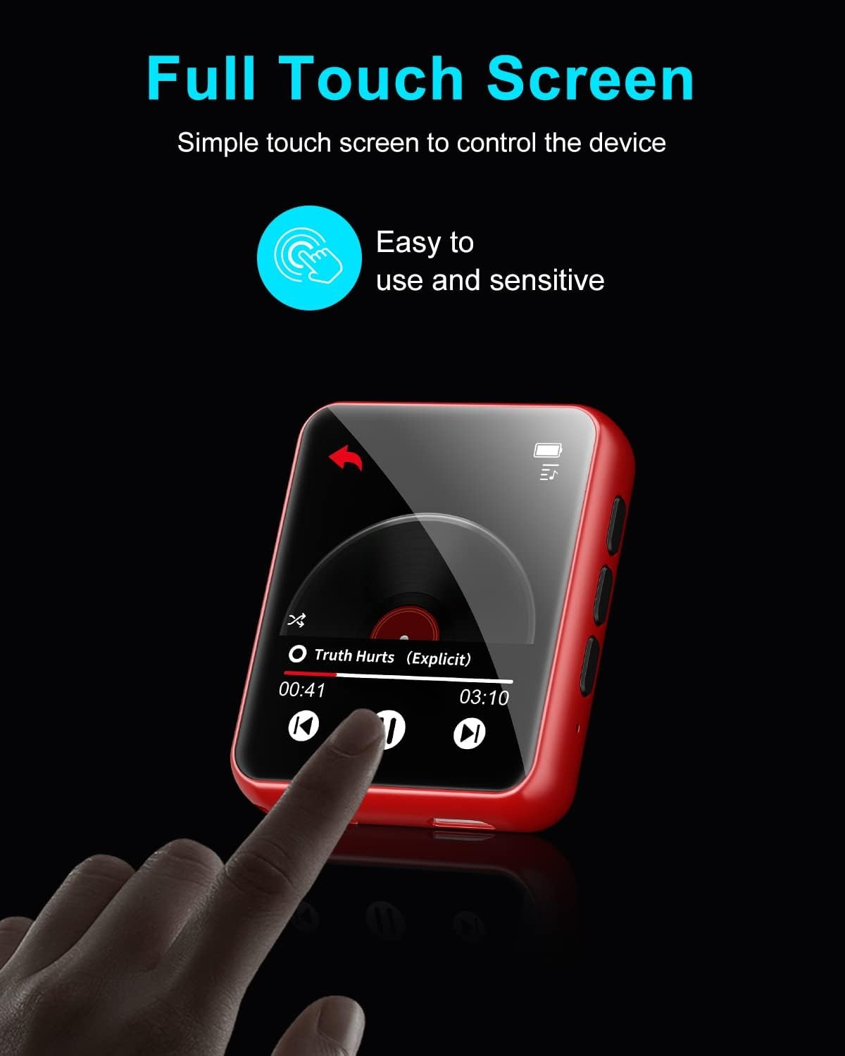 32GB MP3 Player Bluetooth 5.0 Touchscreen FM Radio Speaker