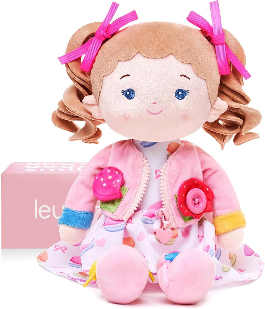 Montessori Busy Baby Doll 16in Sensory Learning Plush Toy for Toddlers