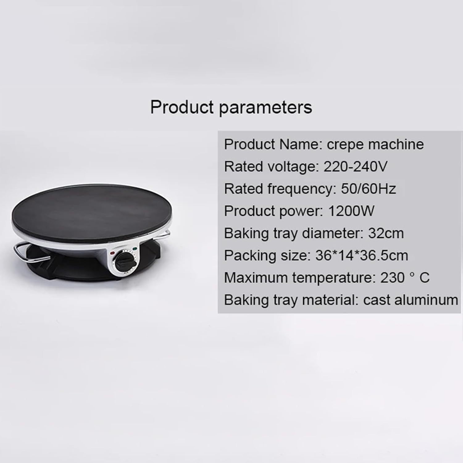 12" Electric Crepe Maker 1200W | Non-Stick Pancake & Tortilla Griddle