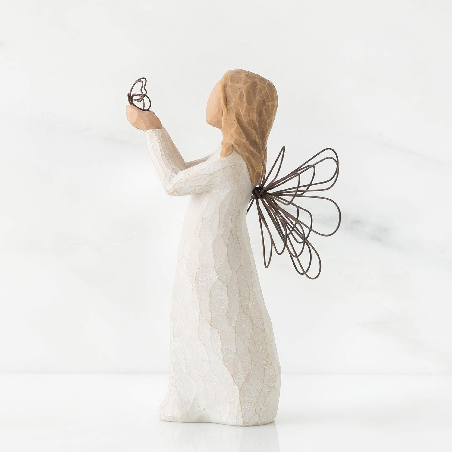Angel Figurine with Wire Wings 15cm ✨ Hand-Painted Symbolic Gift Ornament Decor