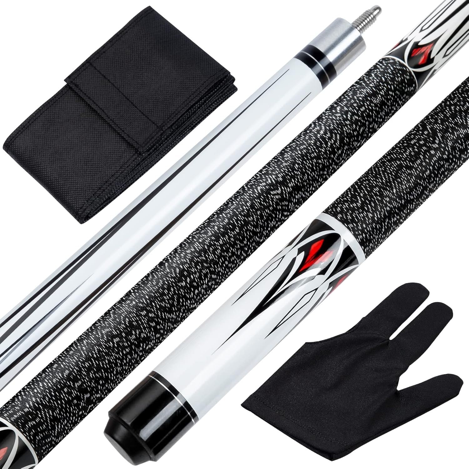 58in Maple Pool Cue 2pc Billiard Stick 20oz Pro Balance Smooth Control