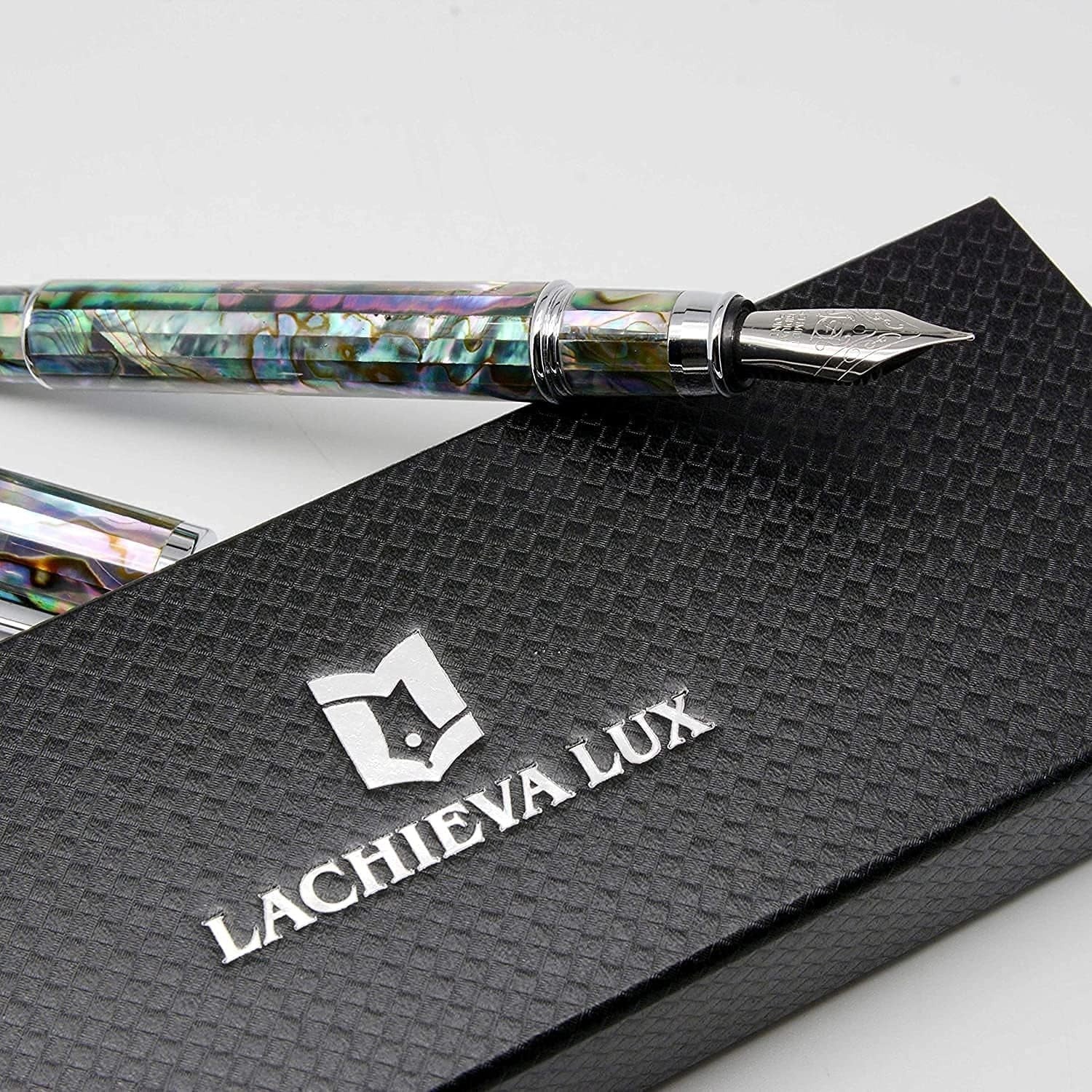 Luxury Blue Abalone Shell Fountain Pen Fine Nib Gift Set