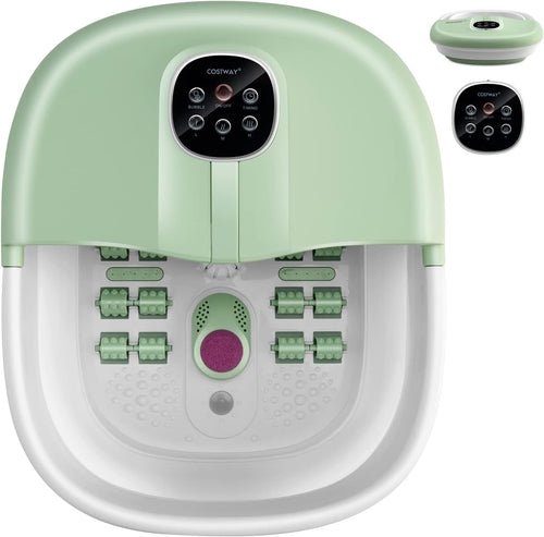 Electric Folding Foot Spa Massager With Heat Bubbles Timer & Rollers