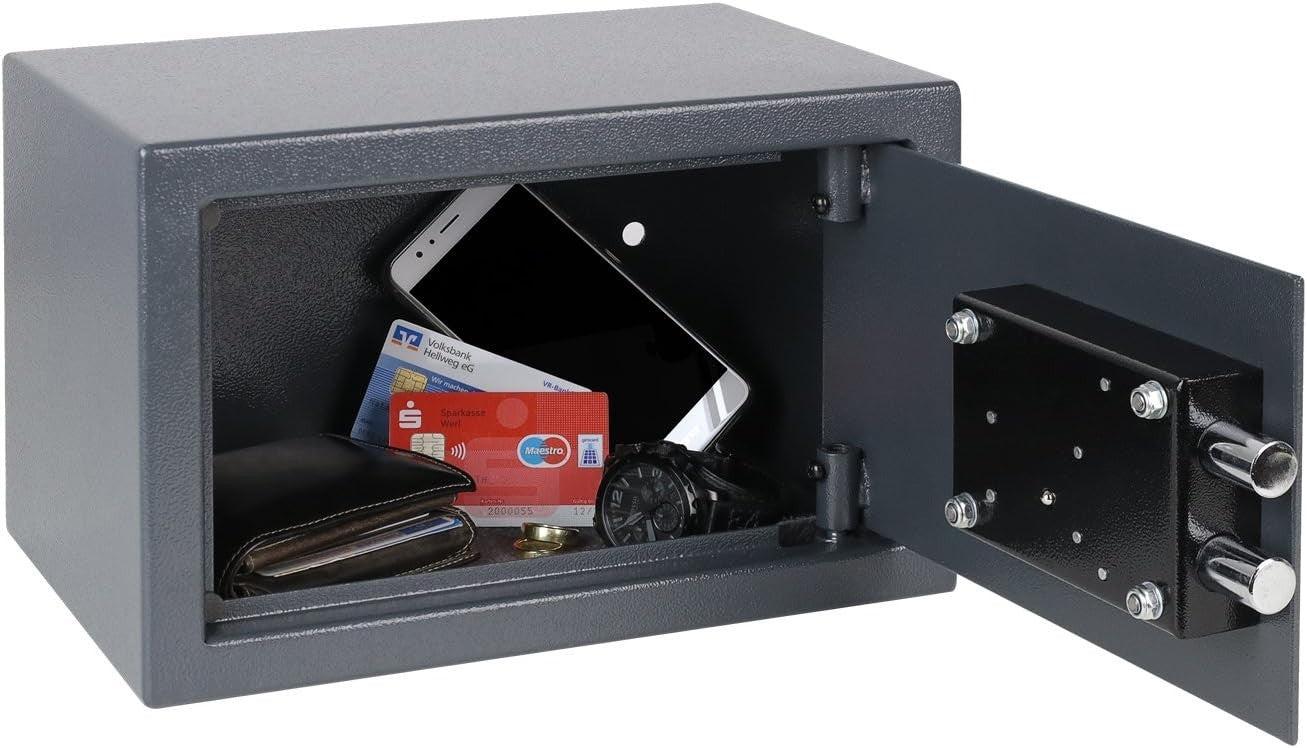 Steel Security Safe Box Key Lock Cash Jewelry Document Home Office