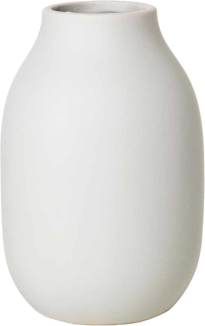 Minimalist Ceramic Vase Moonbeam Matte White Modern Home Table Decor