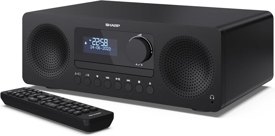 60W Hi-Fi Stereo System Bluetooth DAB Radio CD Player USB AUX Wooden Speakers