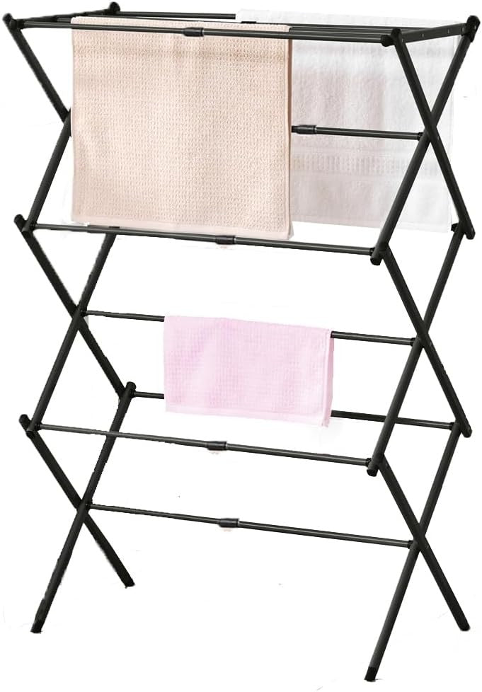 3 Tier Clothes Airer Foldable Drying Rack Space Saving Laundry Clothes Horse