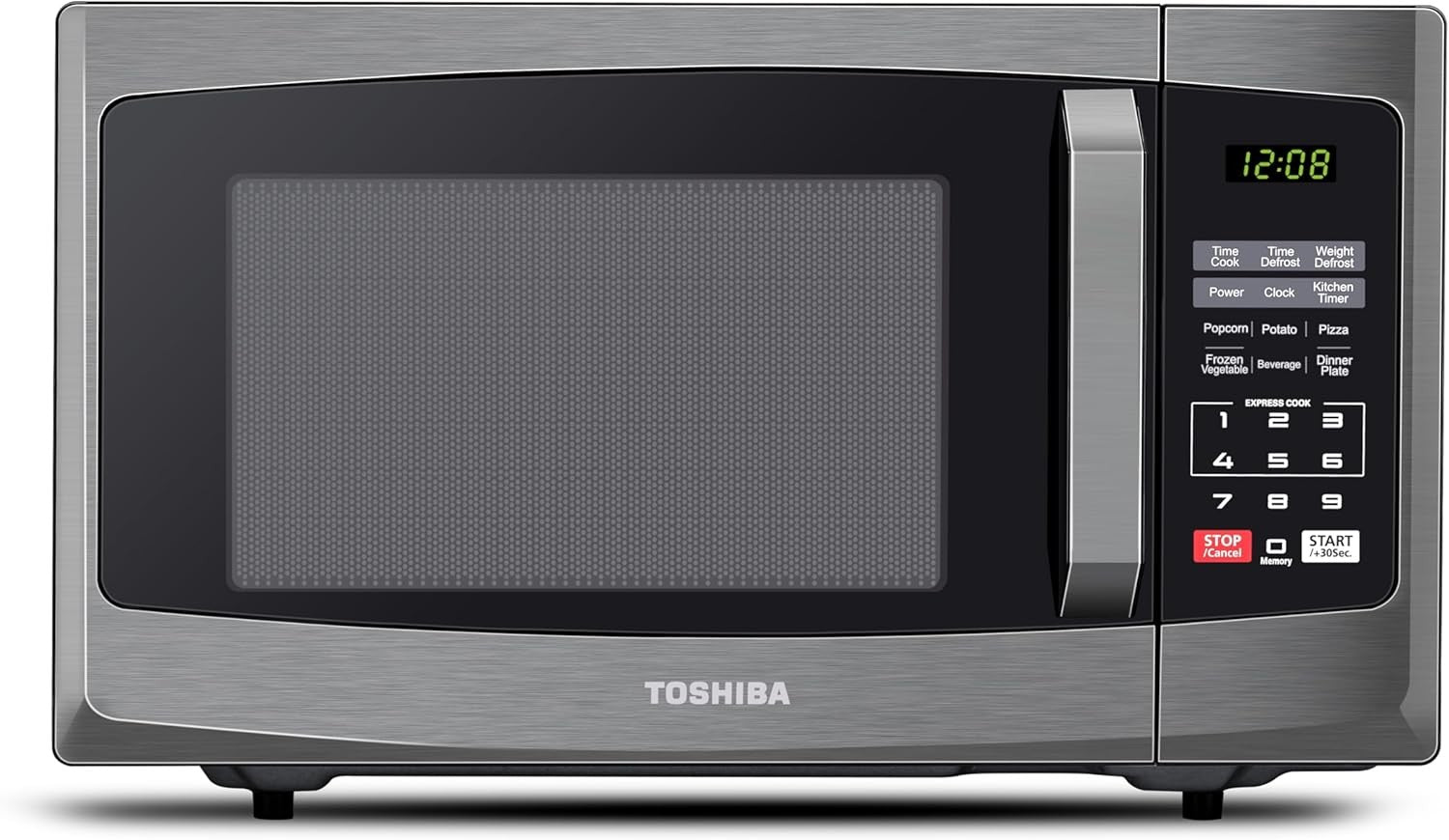 800W 23L Digital Microwave Oven Black Auto Defrost 6 Auto Cook Easy Clean