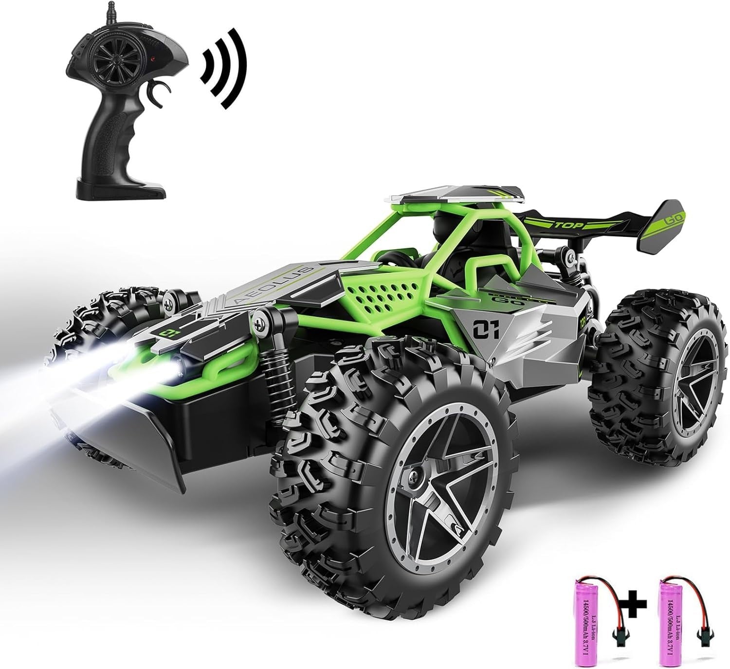 2.4GHz RC Car 1:16 High Speed 20KMH Monster Truck LED Lights Toy Gift Kids 3+