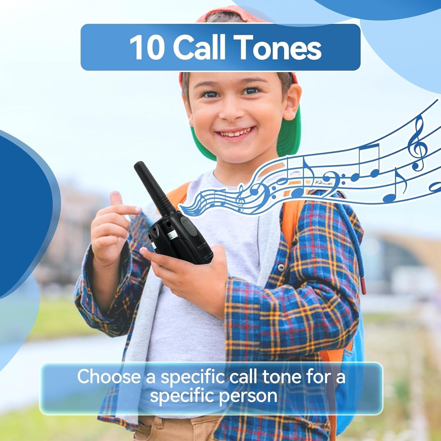 Kids Walkie Talkies 2 Pack Long Range VOX 8 Channel Clear Sound Toy Radios Blue