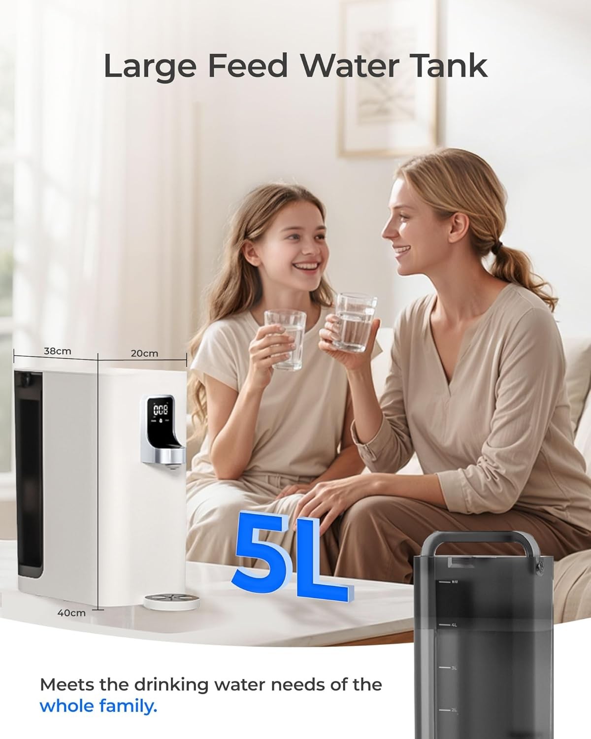 Reverse Osmosis Hot Water Dispenser UV Mineralised Countertop Filter