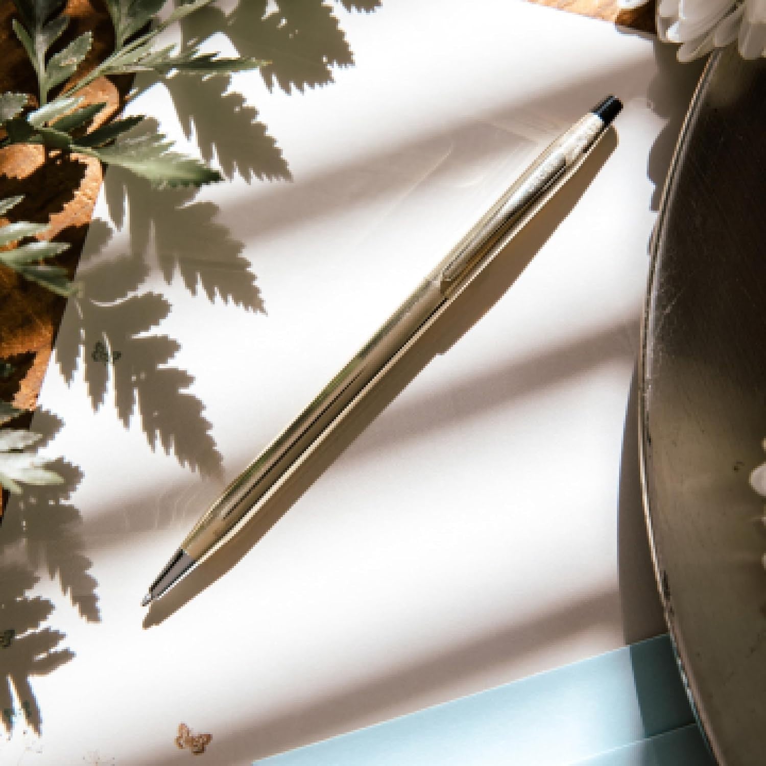 Luxury Glossy Black Ballpoint Pen – Medium Point, Chrome-Plated, Gift Box