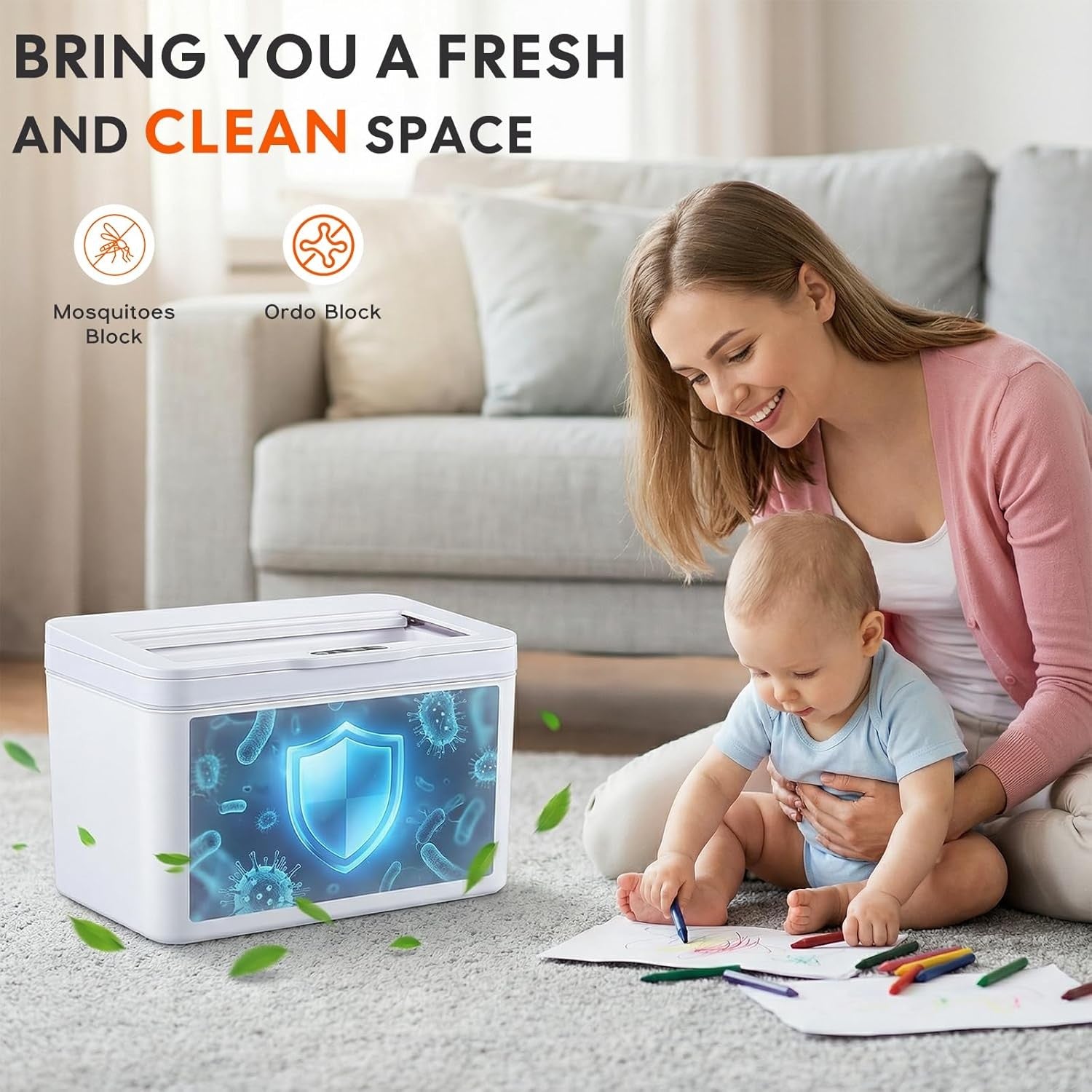 6L Automatic Touchless Sensor Bin USB Rechargeable Desktop White