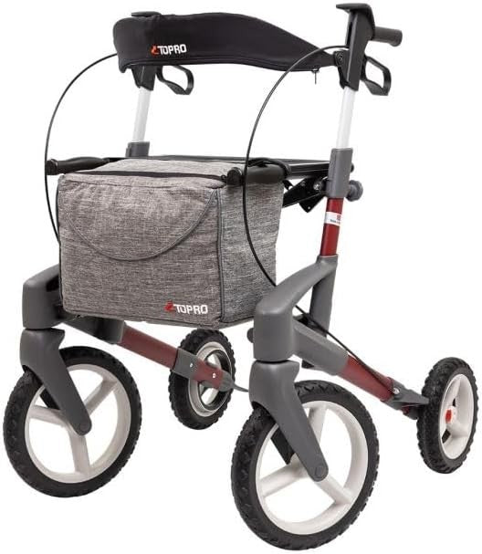 All Terrain Rollator Walker Outdoor Folding Lightweight Mobility Aid 4 Wheels