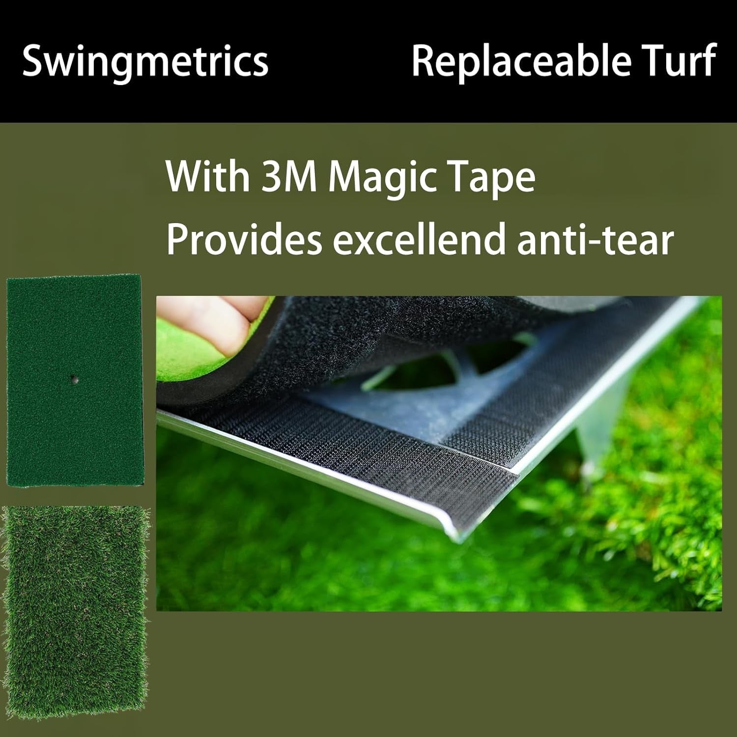 Golf Hitting Mat 2-in-1 Swing Path Trainer 35x23cm