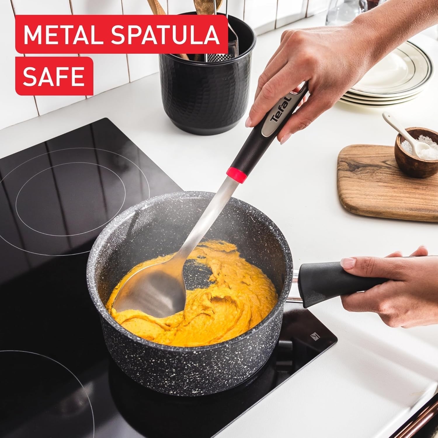 5pcs Stone Non-Stick Cookware Set 3 Saucepans + 2 Frying Pans Induction Ready