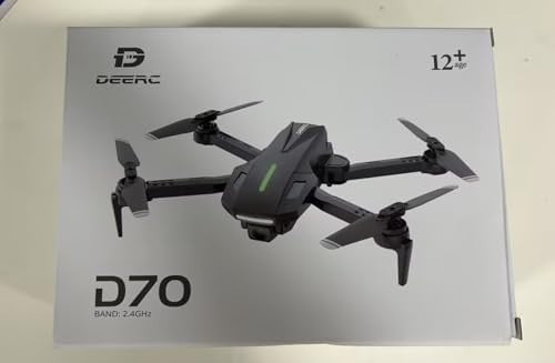 DEERC D70 Mini Drone 1080P Camera, Foldable RC Quadcopter, 2 Batteries
