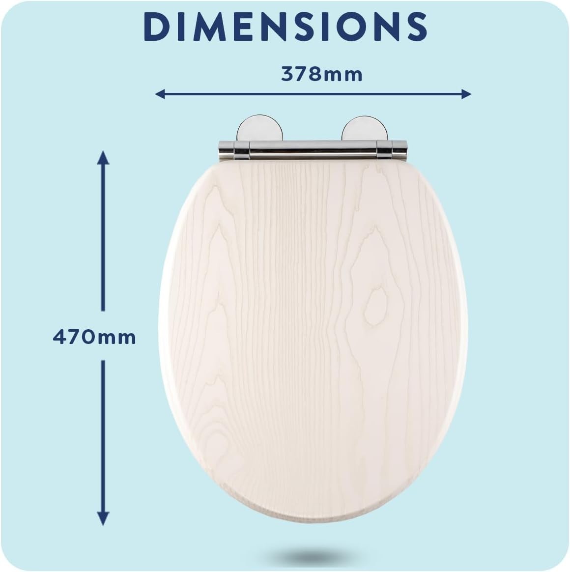 White Oak Wooden Toilet Seat Soft Close Quick Release Antibacterial Durable