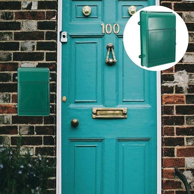 Weatherproof Wall Mounted Mailbox Outdoor Plastic Letter Box Green – Easy Instal