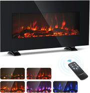 85cm Flat Electric Fireplace Freestanding Log Flame Heater w/ Remote