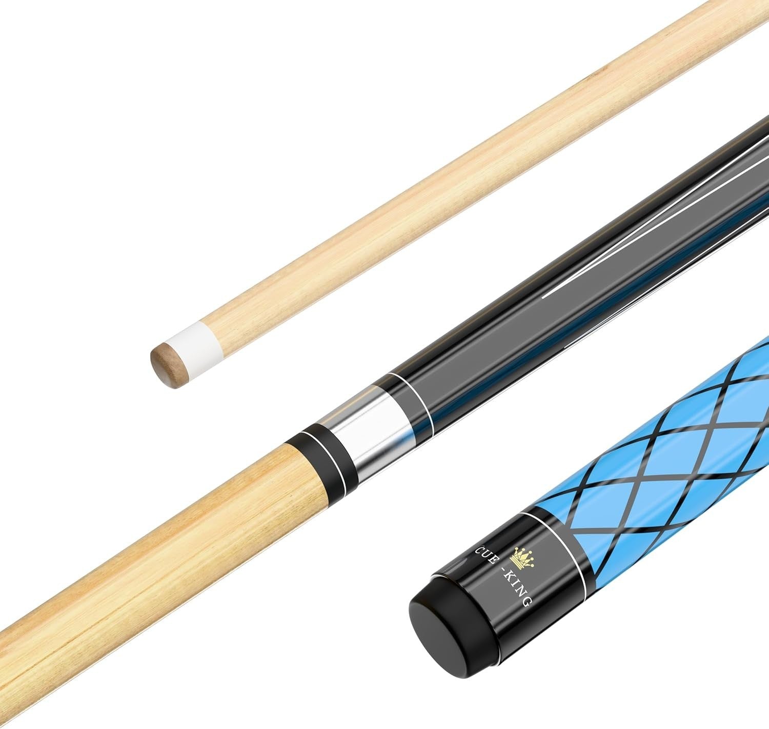 58 Inch Maple Pool Cue 13mm Tip 2 Piece 20oz 50/50 Jointed Stick