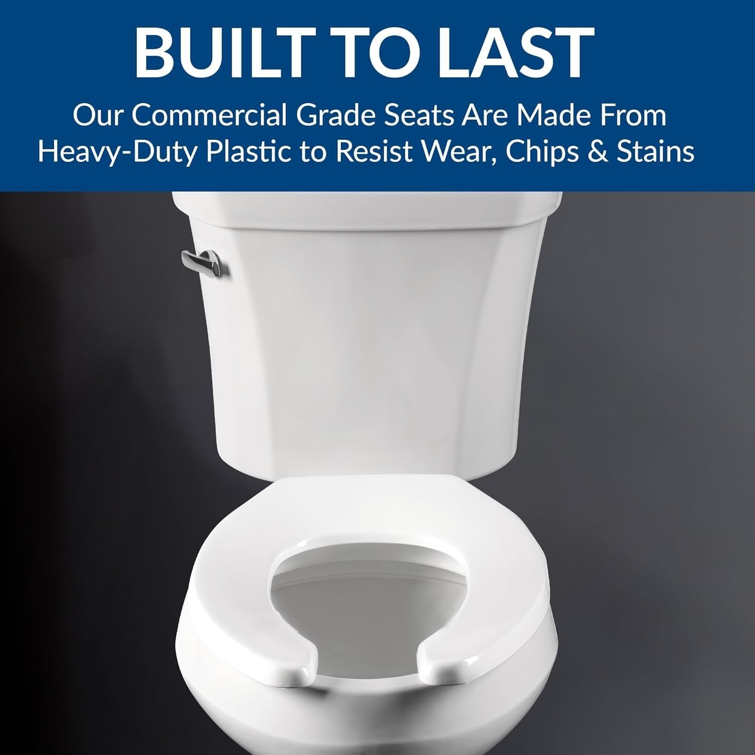 Commercial Elongated Toilet Seat White Open Front Heavy Duty