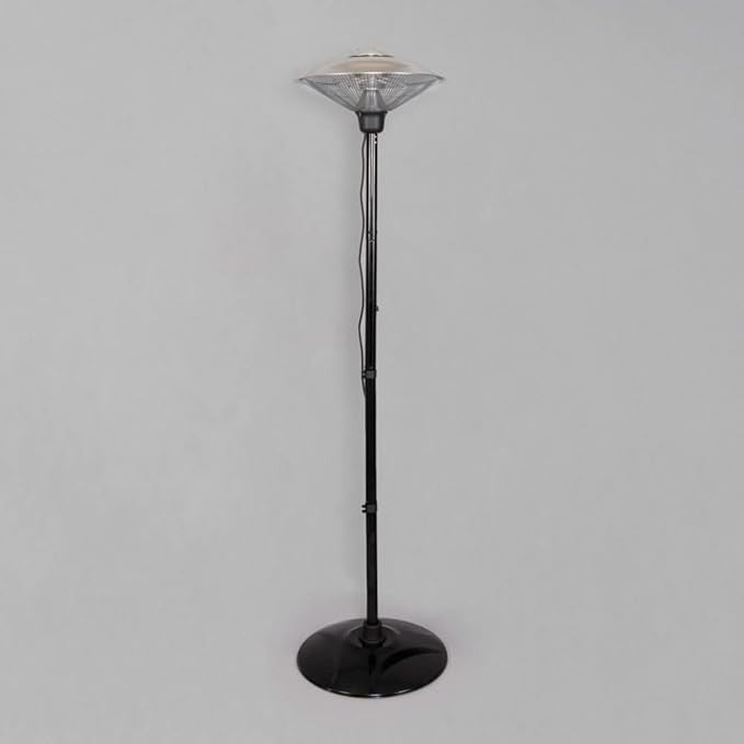 Outdoor Floor Standing Patio Heater 2000W Radiant Halogen Safe IP34 Silver