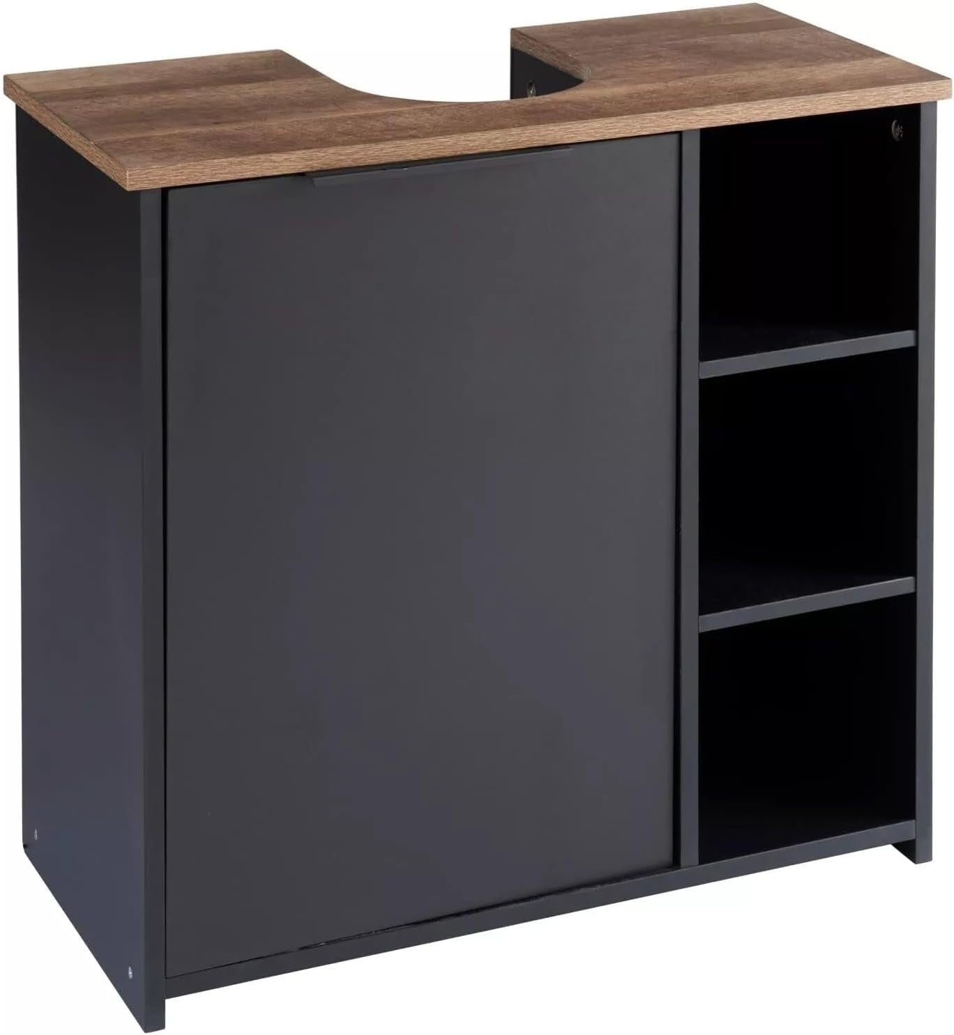 Under-Sink Bathroom Cabinet with 3 Shelves & Door, Compact 65x30x60cm