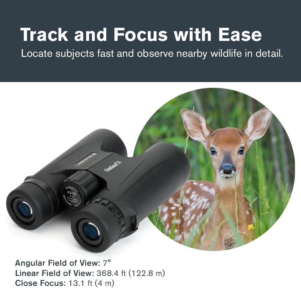 8x42 Binoculars Waterproof Fogproof HD Optics Wide View Outdoor Travel