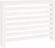 White Radiator Cover Solid Pine Wood Slatted Shelf 108.5x19x84cm