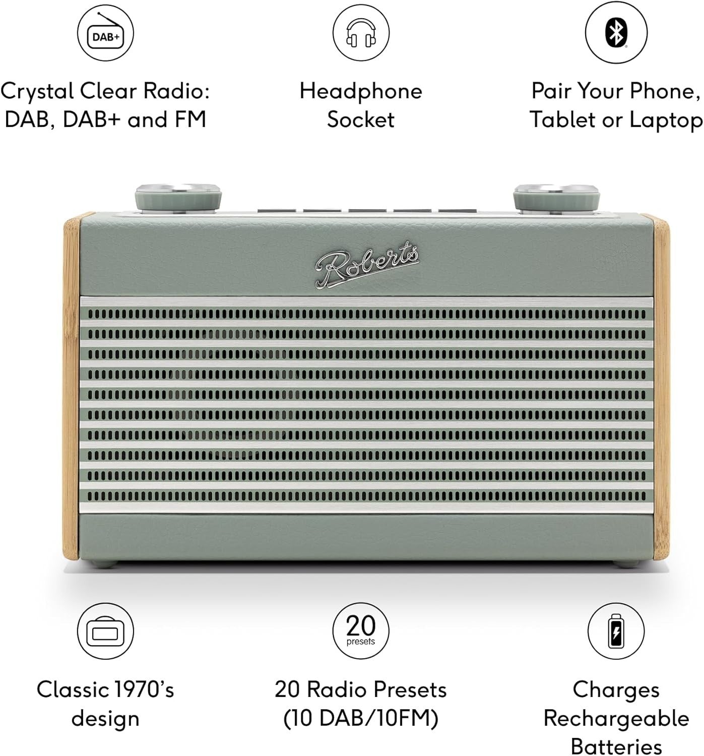 Portable DAB/DAB+ FM Bluetooth Digital Radio OLED Rechargeable