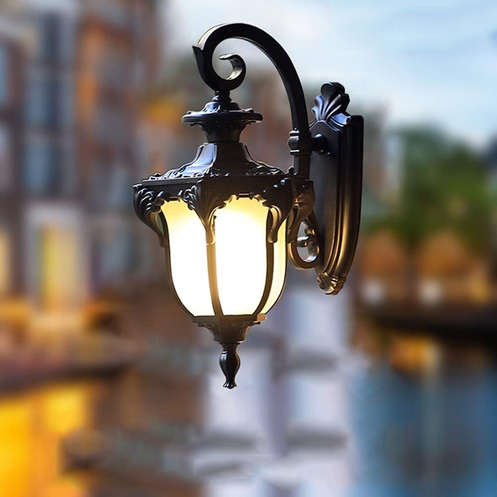 Vintage Outdoor Wall Lantern Metal Glass IP23 E27 Garden Light