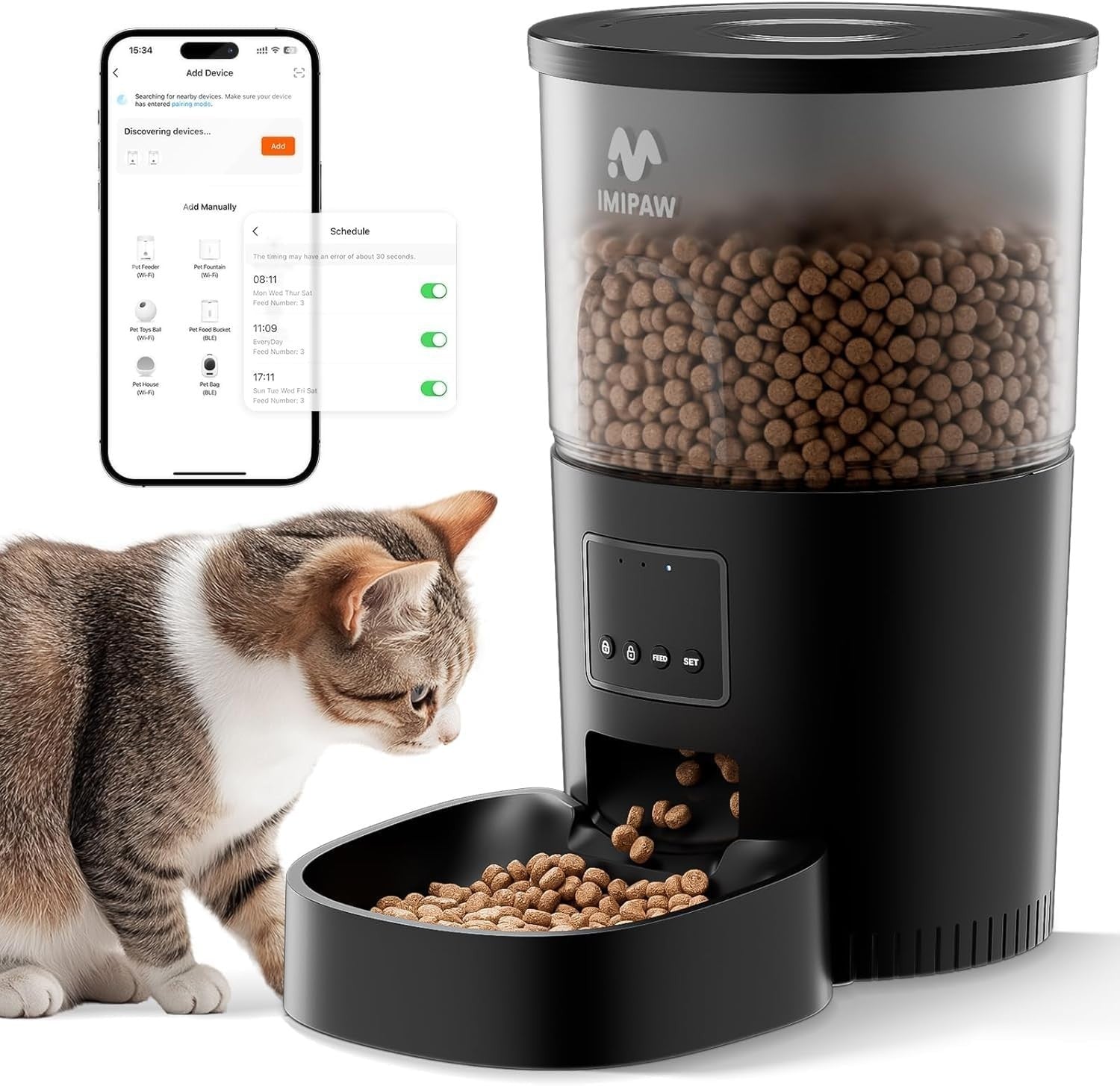 5G WiFi Automatic Pet Feeder App Control Timer Food Dispenser