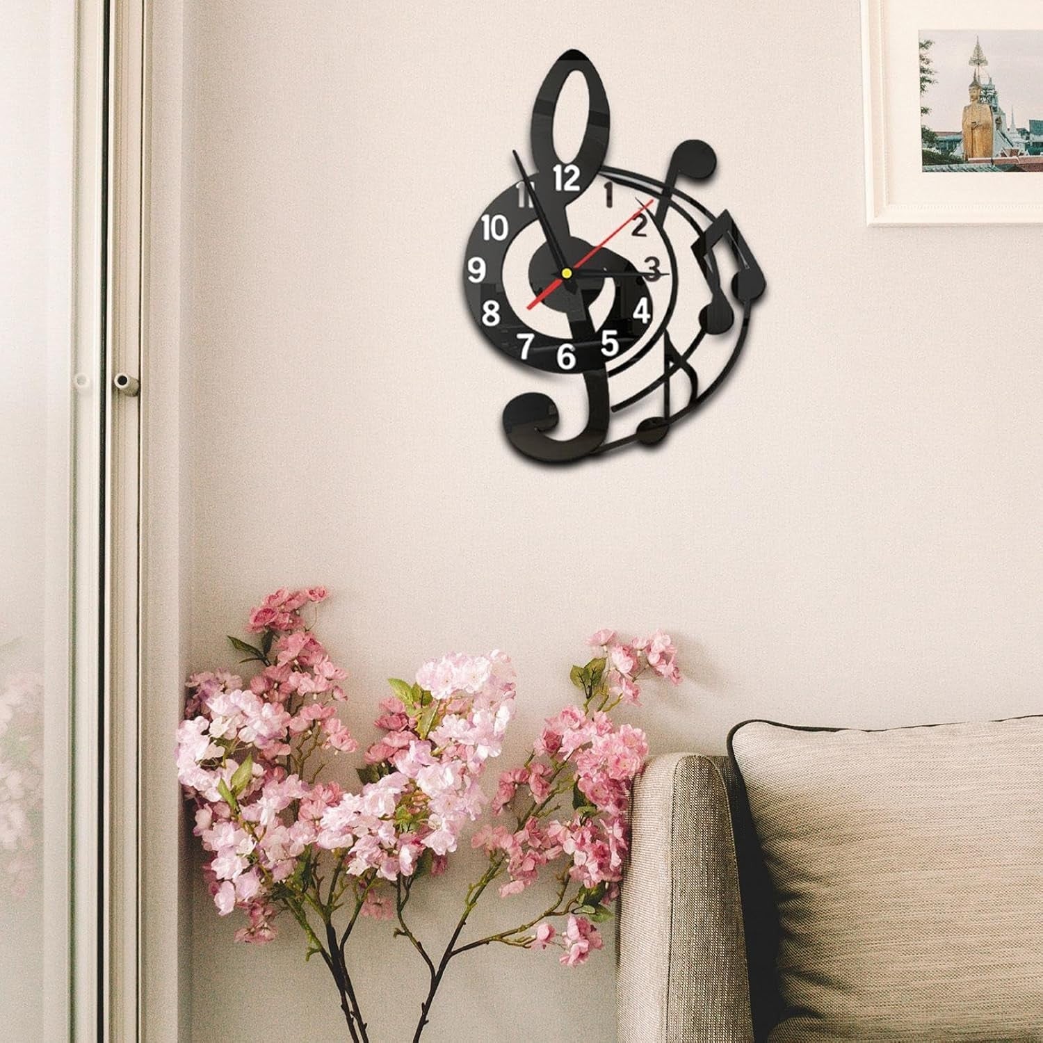 Music Note Wall Clock – Modern Silent Sweep Acrylic Design for Bedroom & Studio